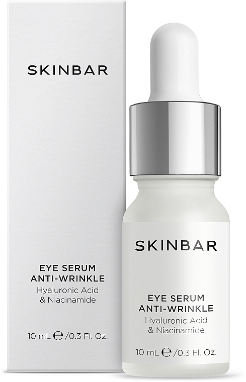 Сироватка для контуру очей з гіалуроновою  кислотою і ніацинамідом - SKINBAR Hyaluronic Acid & Niacinamide Eye Serum — фото N1