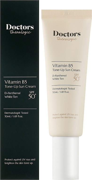Солнцезащитный крем с осветляющим эффектом SPF 50+ - Doctors Vitamin B5 Tone-Up Sun Cream — фото N2