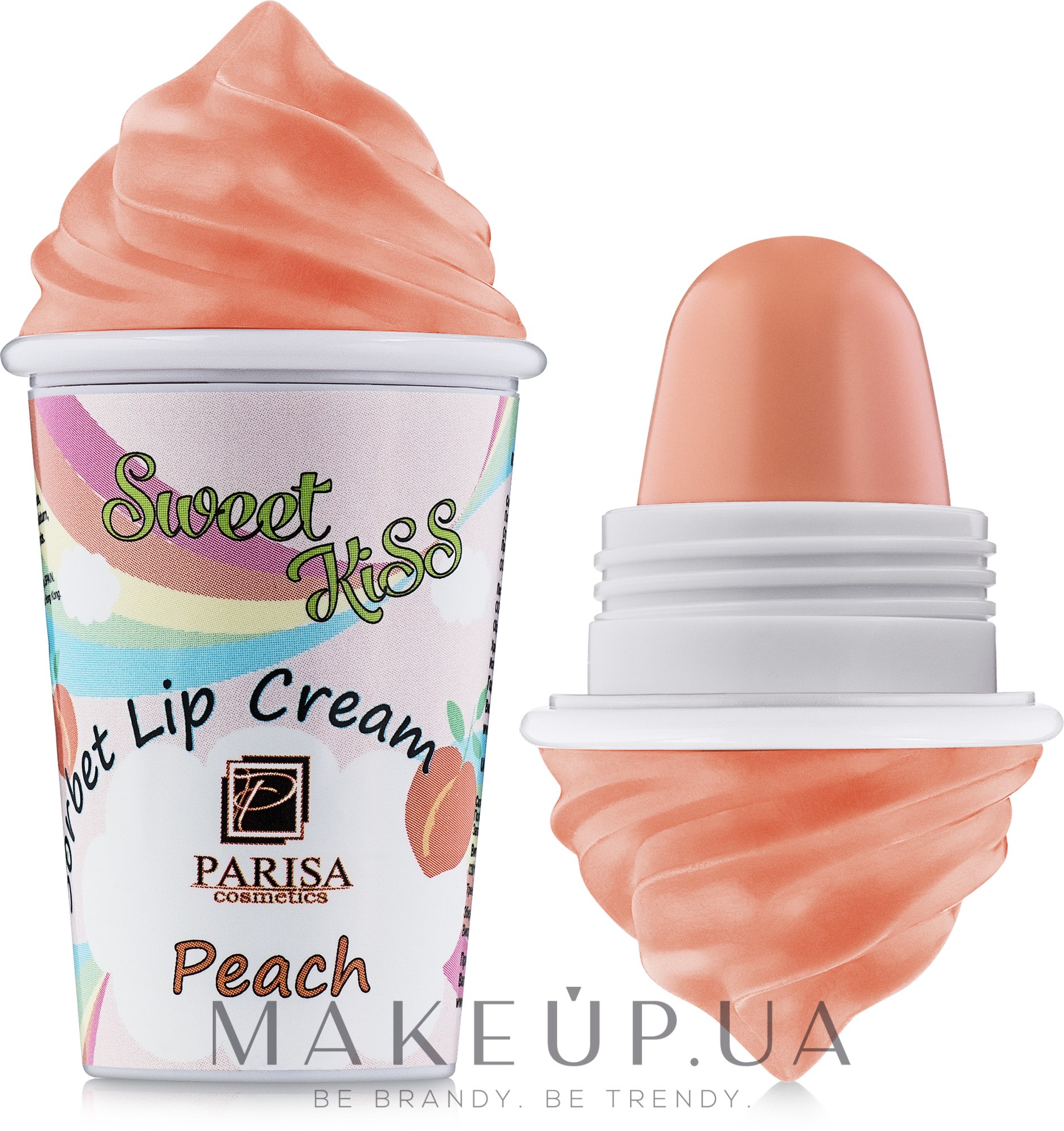 Бальзам-крем для губ "Персик" - Parisa Cosmetics Sorbet Lip Cream LB-07 — фото 7g
