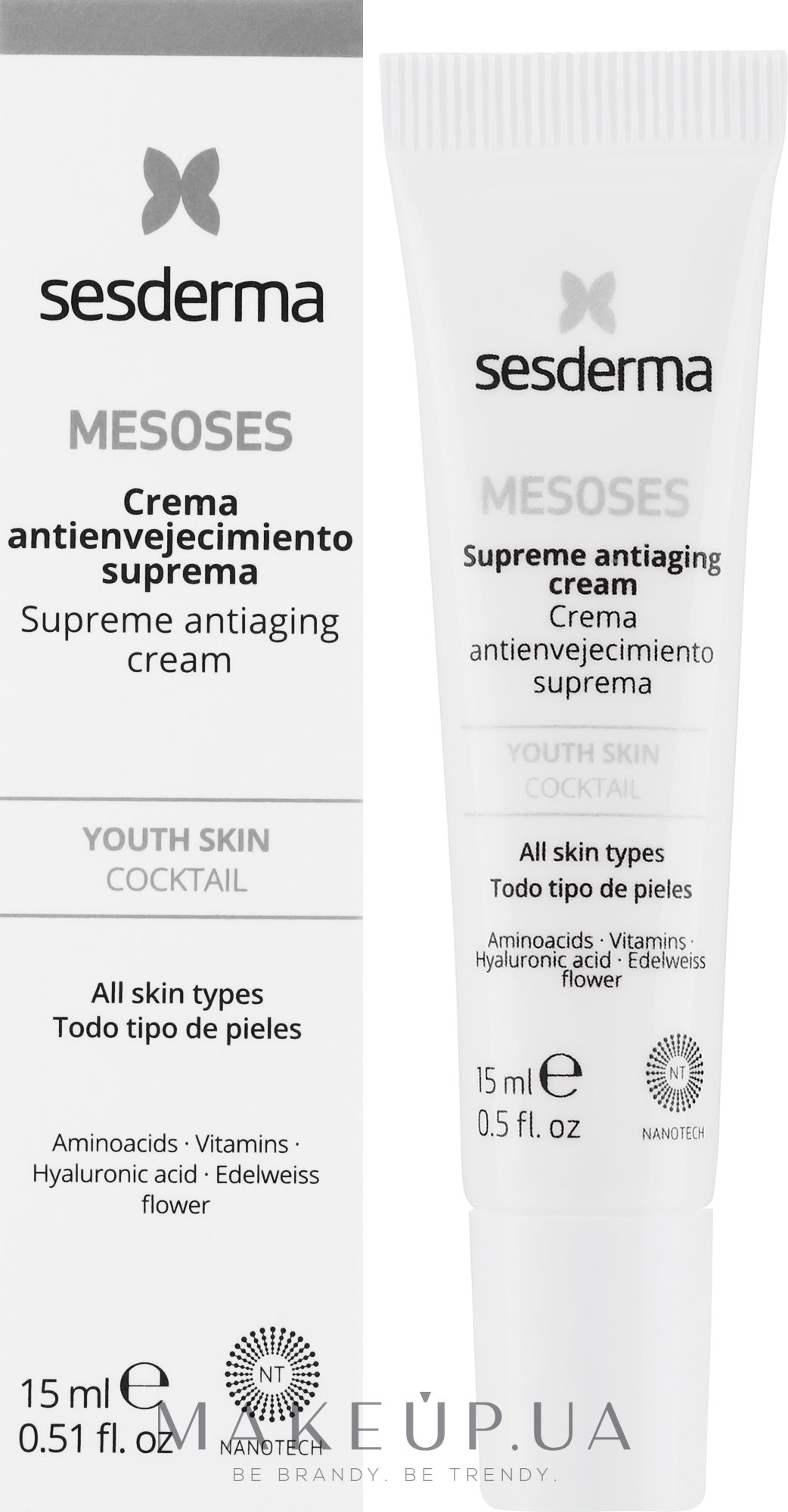 Антивіковий крем для обличчя - SesDerma Mesoses Supreme Antiaging Cream — фото 15ml
