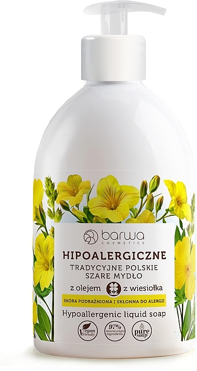 Гіпоалергенне традиційне рідке мило з олією примули вечірньої - Barwa Hypoallergenic Liquid Soap — фото N1