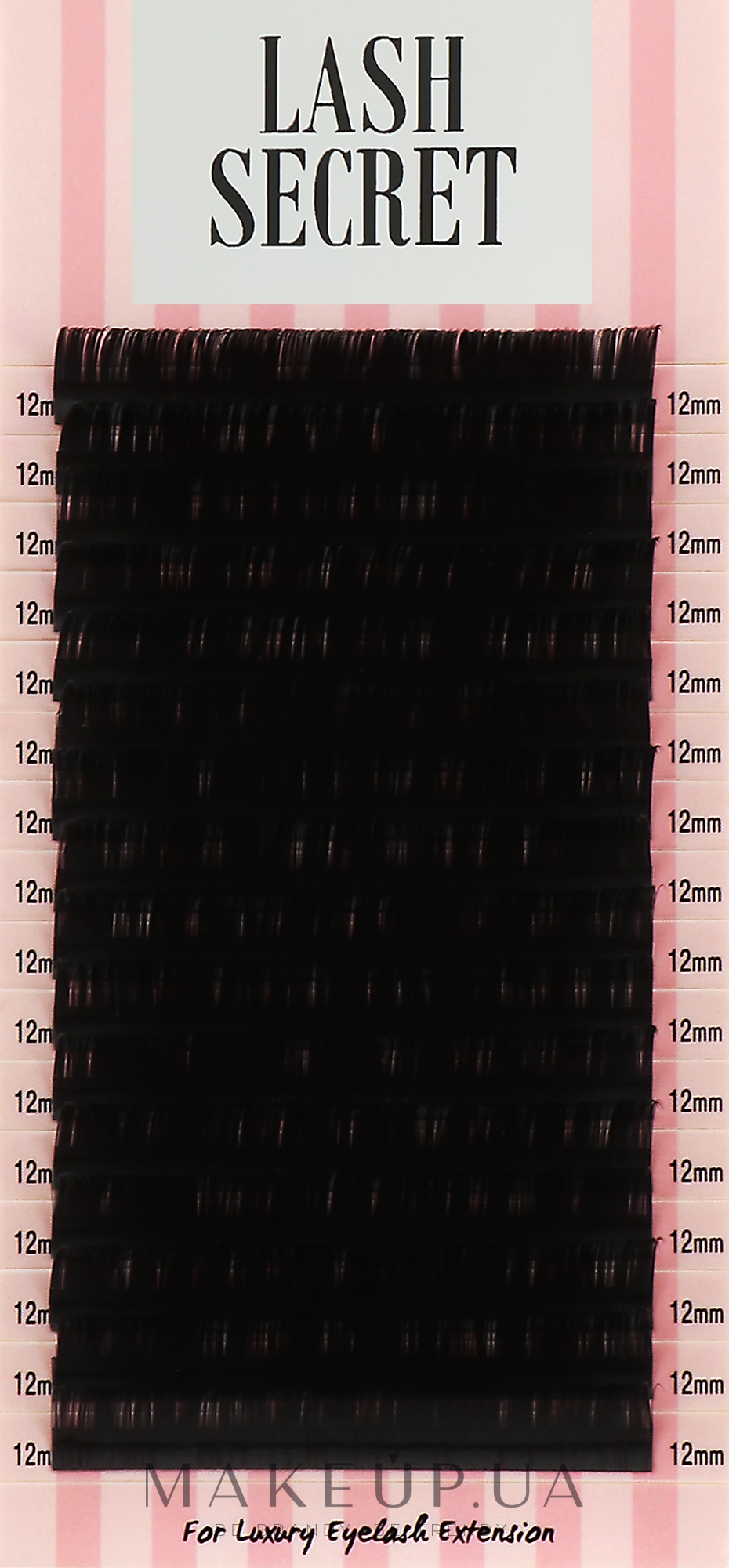 Накладные ресницы, черные, 16 линий (один размер, 0,05, D, 12) - Lash Secret — фото 1уп