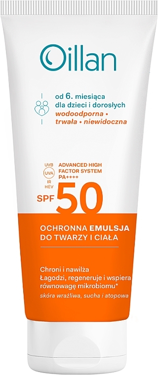 Солнцезащитная эмульсия для лица и тела - Oillan Sun Spf50+ — фото N3