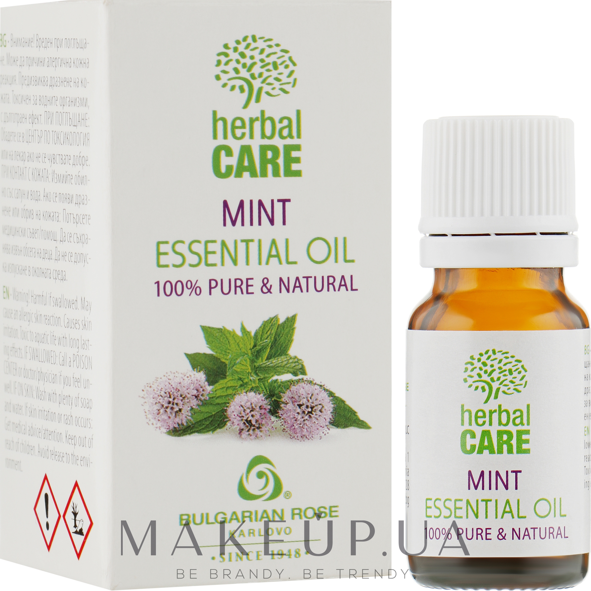 Эфирное масло "Мята" - Bulgarian Rose Herbal Care Mint Essential Oil — фото 10ml