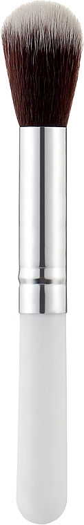 Пензель для макіяжу CS-164, двоколірний ворс 28 мм, ручка біла + срібло, довжина 115 мм - Cosmo Shop — фото N1