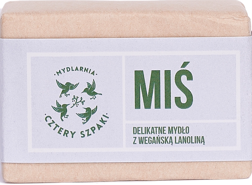 Нежное мыло для лица и тела с ланолином - Cztery Szpaki Bear With Vegan Lanolin Soap — фото N1