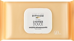 Серветки для обличчя очищувальні, для чутливої шкіри - Byphasse Make-up Remover Wipes Sweet Almond Oil Sensitive Skin — фото N1