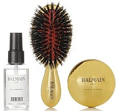 Набор - Balmain Paris Hair Couture Golden Spa (h/parfume/50ml + mirrow + h/brush) — фото N2