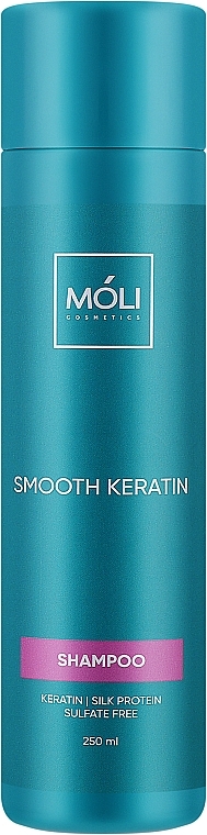 Шампунь безсульфатний з кератином і протеїнами шовку - Moli Cosmetics Smooth Keratin — фото N1
