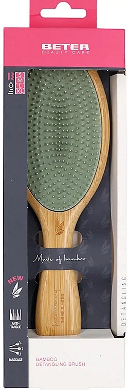 Щітка для волосся бамбукова, овальна - Beter Bamboo Detangling Brush — фото N1