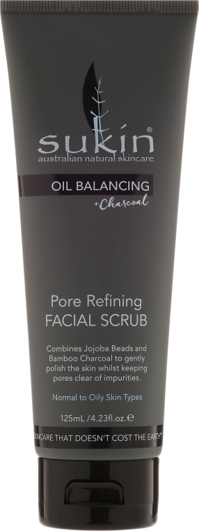 Скраб для лица - Sukin Oil Balancing Plus Charcoal Pore Refining Facial Scrub — фото N1