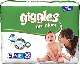 Подгузники Giggles Premium Jumbo Packs Junior (11-25кг) 36шт - Giggles — фото N1