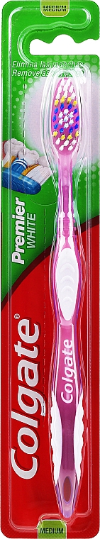Зубная щетка "Премьер" средней жесткости №1, розовая - Colgate Premier Medium Toothbrush — фото N7