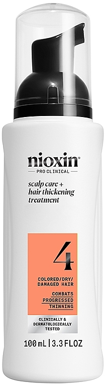 Средство для ухода за кожей головы и окрашенными волосами - Nioxin Pro Clinical System 4 Scalp + Hair Thickening Treatment — фото N1