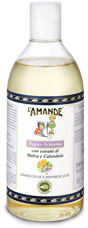 Гель для душа с экстрактами мальвы и календулы - L'Amande Bagno Schiuma — фото N1