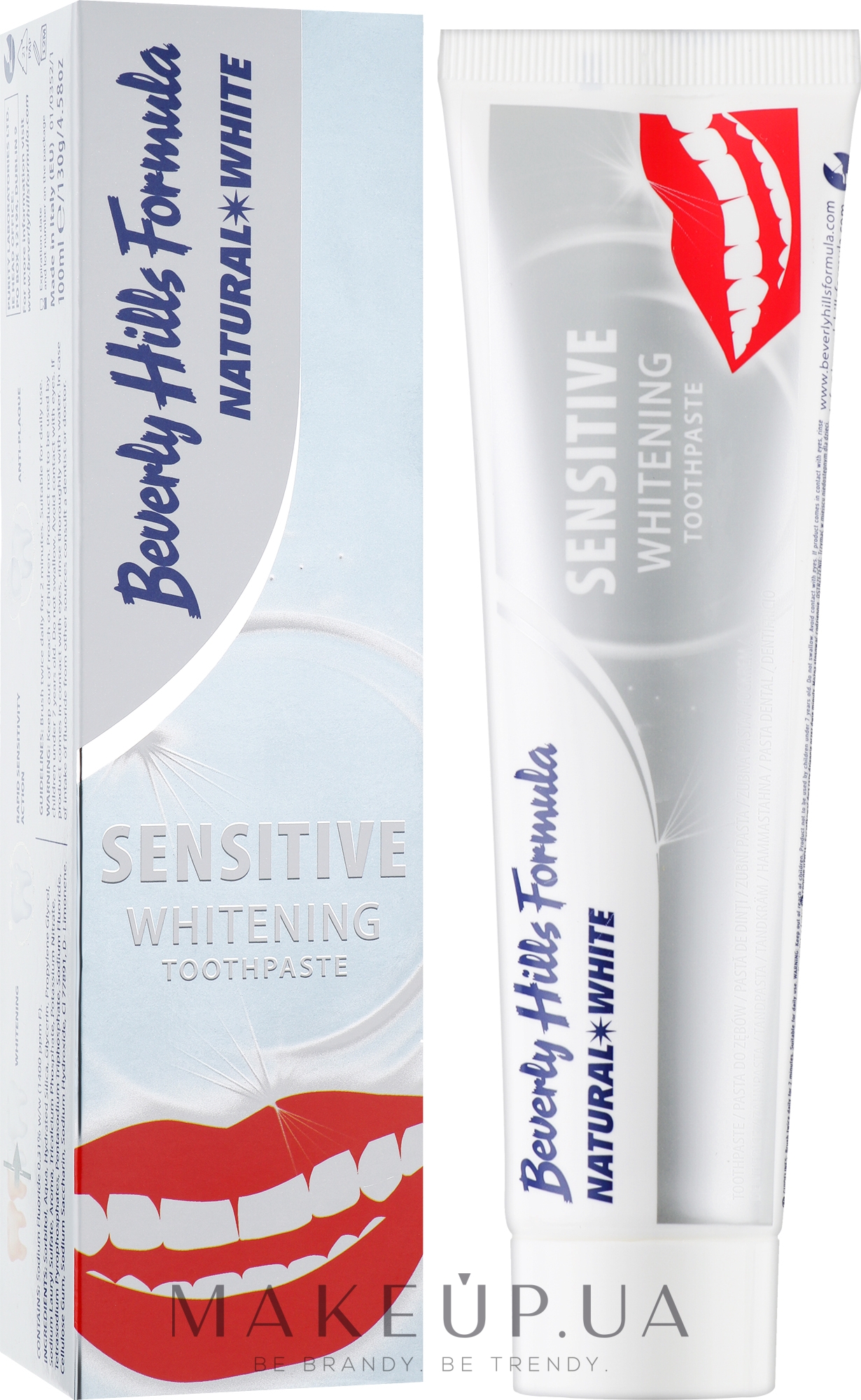 Отбеливающая зубная паста для чувствительных зубов - Beverly Hills Formula Natural White Sensitive Whitening Toothpaste — фото 100ml