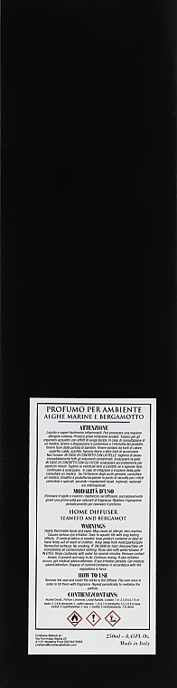 Аромадиффузор с эфирными маслами и спиртом "Marine Algae, Bergamot" - Cristiana Bellodi Diffuser — фото N3