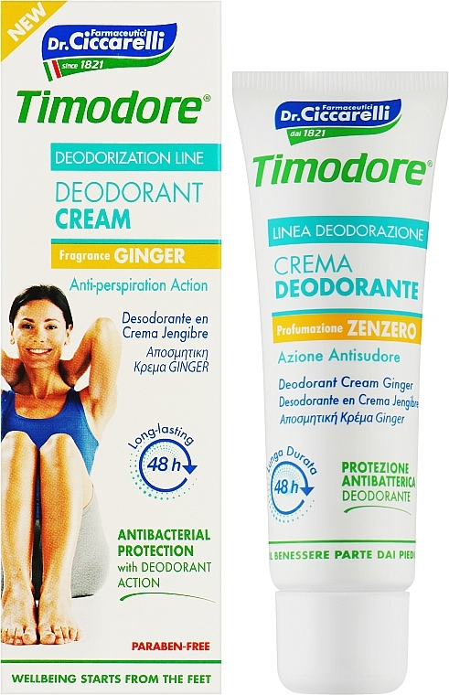 Крем-дезодорант для ніг - Timodore Ginger Deodorant Cream — фото N2