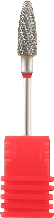 Фреза твердосплавная "Цилиндр, полусферический конец" 274 140 040, красная - Nail Drill — фото N1