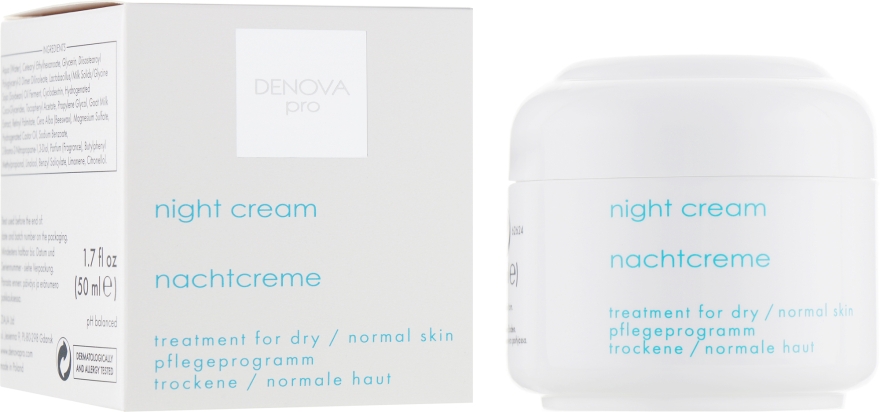 Ночной крем для сухой и нормальной кожи - Denova Pro Cream — фото N1