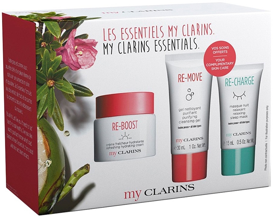 Набір - Clarins My Clarins Essentials (f/cr/50ml + f/gel/30ml + f/mask/15ml) — фото N1