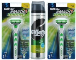 Духи, Парфюмерия, косметика Набор - Gillette Mach3 (gel/75ml + shaver/1шт + shaver/1шт)