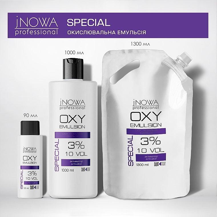 Окислительная эмульсия 3% - jNOWA Professional OXY Emulsion Special 10 vol (дой-пак) — фото N4
