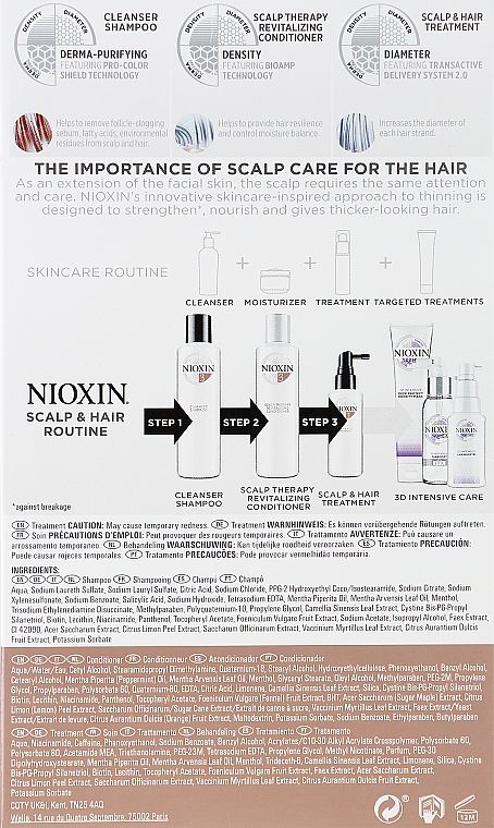 Набор - Nioxin Hair System 3 Kit (shm/150ml + cond/150ml + mask/50ml) — фото N3