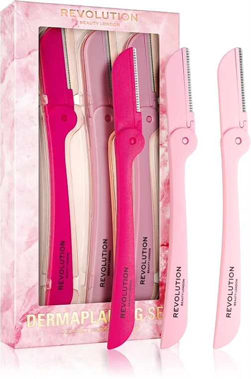 Набор бритв для удаления волосков на лице - Makeup Revolution Dermaplaning Set (razor/3pcs) — фото N1