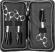 Парфумерія, косметика Набір ножиць у чорному чохлі - Olivia Garden SilkCut Right Handed Scissors 500 + 575 + 635 Black Pouch