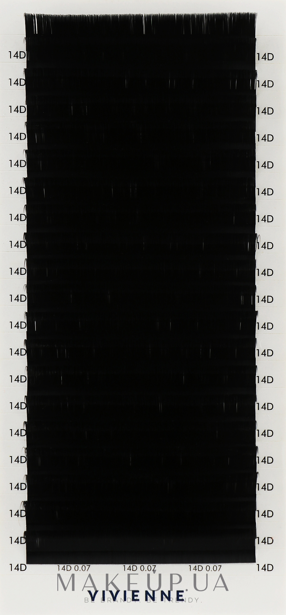 Накладні вії "Elite", чорні, 20 ліній (0,07, D, 14), екоупаковка - Vivienne — фото 1уп