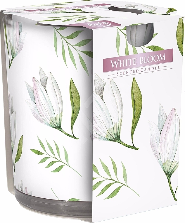 Ароматическая свеча в стакане "Белое цветение" - Bispol Scented Candle White Bloom — фото N1