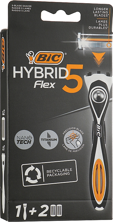 Бритва Flex 5 Hybrid c 2 сменными кассетами - Bic