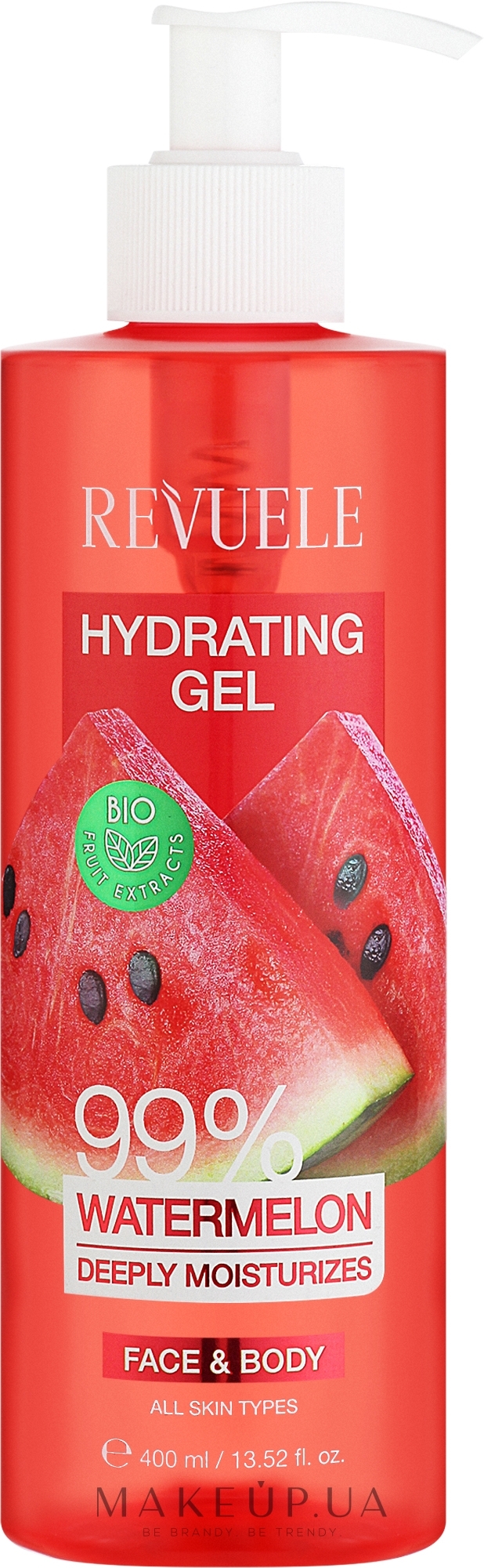 Увлажняющий гель для лица и тела "Арбуз" - Revuele Moisturizing Gel 99% Watermelon — фото 400ml