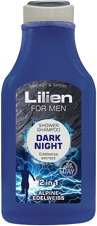 Мужской гель для душа и шампунь 2 в 1 "Темная ночь" - Lilien For Men Shower Shampoo Dark Night 2 In 1  — фото N1