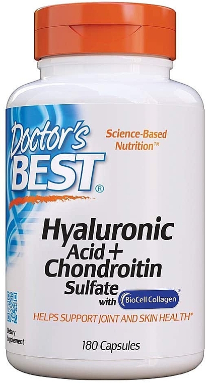 Гиалуроновая кислота с Хондроитин сульфатом и коллагеном - Doctor's Best Hyaluronic Acid with Chondroitin Sulfate Capsules — фото N3