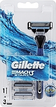 Бритва с 3 сменными насадками - Gillette Mach3 Start — фото N1