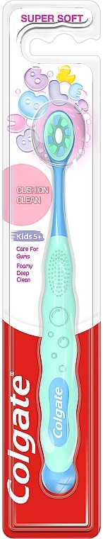 Детская зубная щетка от 5 лет, зеленая - Colgate Cushion Clean Kids 5+ Super Soft — фото N1