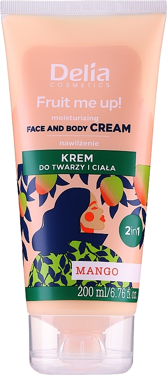 Крем для лица и тела с ароматом манго - Delia Fruit Me Up! Face & Body Cream 2in1 Mango Scented — фото N1