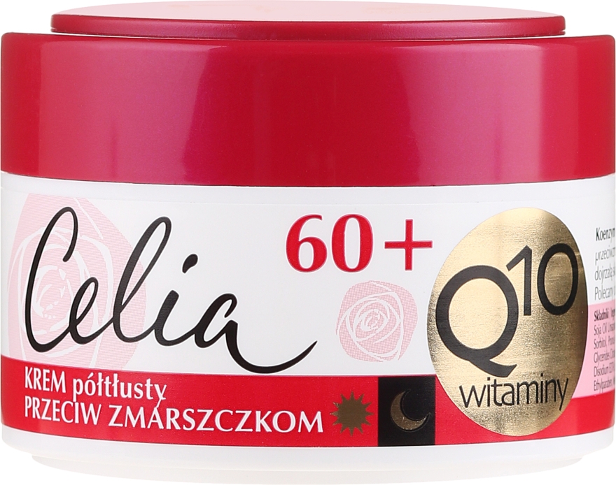 Напівжирний крем для обличчя, антивіковий - Celia Q10 Face Cream 60+ — фото N1