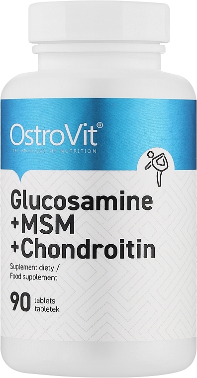 Глюкозамин, хондроитин и МСМ, в таблетках - OstroVit Glucosamine + MSM + Chondroitin — фото N1