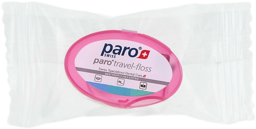 Зубная нить дорожная, розовая - Paro Swiss Travel-Floss