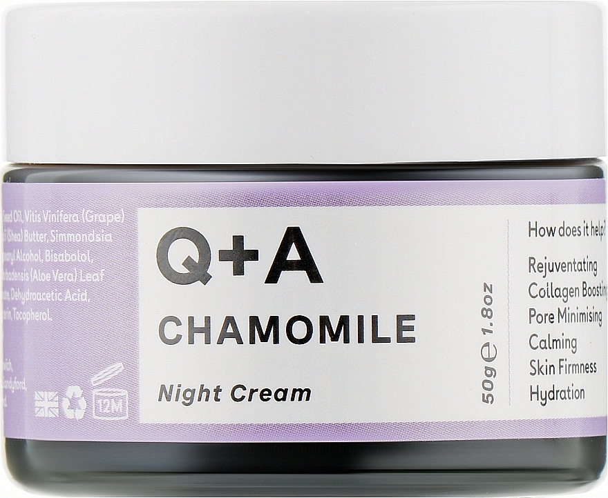 УЦЕНКА Ночной крем для лица - Q+A Chamomile Night Cream * — фото N1