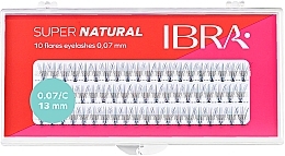 Накладні пучки, 13 мм - Ibra 10 Flares Eyelash Knot Free Naturals C 0.07 mm — фото N1
