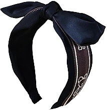 Обруч для волос "Тюрбан", черный с вышивкой - Ecarla — фото N1