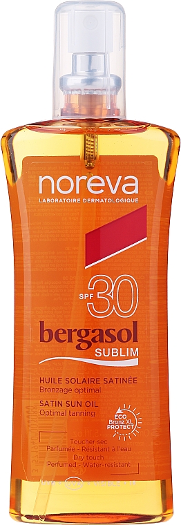 Масло для загара - Noreva Bergasol Sublim Satin Sun Oil Optimal Tanning SPF30 — фото N1