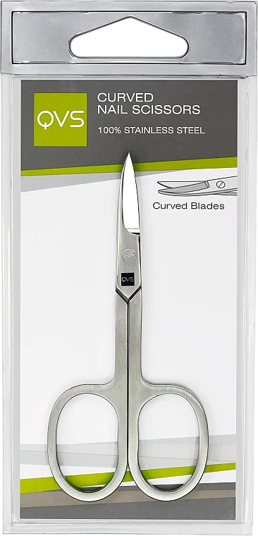 Ножницы для ногтей, с прямыми лезвиями - QVS Curved Nail Scissors — фото N1