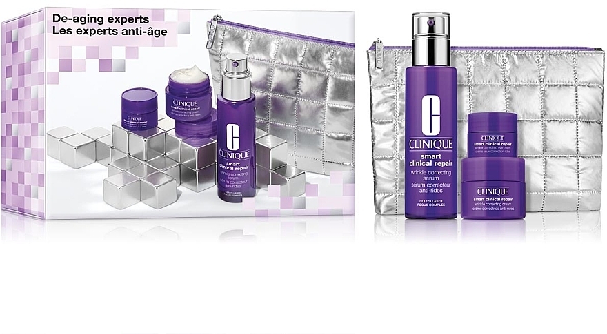 Набор - Clinique De-Aging Experts (serum/50ml + cr/15ml + eye/cr/5ml + bag) — фото N1