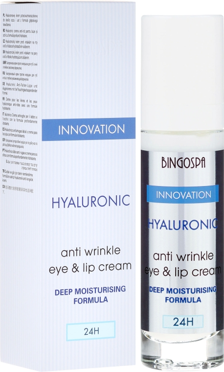 Гиалуроновый крем против морщин для губ и глаз - BingoSpa Hyaluronic Anti Wrinkle Eye & Lip Cream