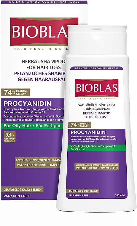 Шампунь з проціанідином для жирного волосся - Bioblas Procyanidin Shampoo — фото N1